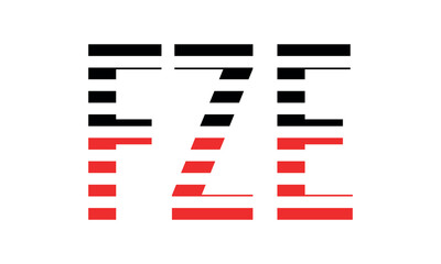 FZE three initial letter iconic line negative space minimal logo design vector template. monogram, abstract, wordmark, business, typography, minimalist, brand, company, flat, modern, unique, simple