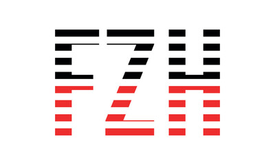 FZH three initial letter iconic line negative space minimal logo design vector template. monogram, abstract, wordmark, business, typography, minimalist, brand, company, flat, modern, unique, simple