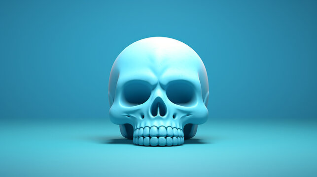 3d rendering skull Halloween character design