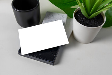Business card on white background,Template for branding identity.name card,bussiness card mockup...