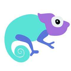 Chameleon cartoon silhouette vector illustration