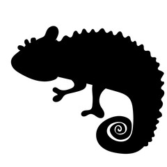 Chameleon cartoon silhouette vector illustration
