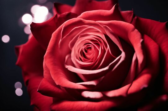 Red rosebud close up. Single red rose