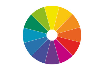 Obraz premium Color wheel isolated circle. Bright Round Spectrum Palette. PNG. Perfect for Creative Design and Visual Blending