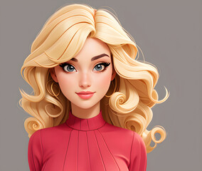 Cute curly blonde girl