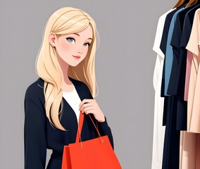 Cute girl shopping