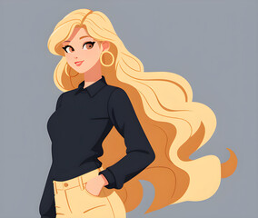 A blonde curly haired girl