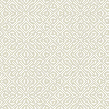 Seamless pattern with swirls and circles in beige