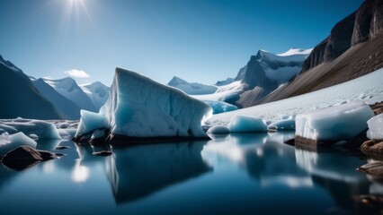 iceberg in polar regions ai generated - obrazy, fototapety, plakaty