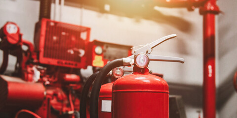 Engineer check fire suppression system,check fire extinguisher tank in the fire control room for...