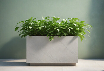 natural stone podium with green leaves, empty blurry background, product presentation concept