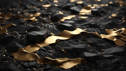 Fototapeta na wymiar luxury gold and black layers texture, rock, dark abstract, illustration premium background, high quality