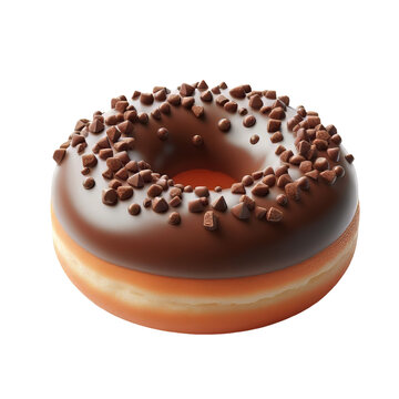 Chocolate Glazed Donut, donut with chocolate topping and sprinkles, transparent PNG image
