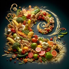 Fototapeta premium A spellbinding made in food Light sculpture image with Cunning