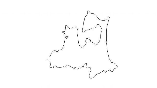 Animated sketch of Aomori map in Japan