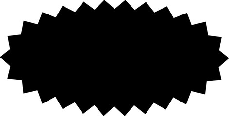 Starburst sale sticker or ribbon black icon price, discount, sunburst badges flat blank vector. Special offer price tag promotional shopping label isolated transparent background