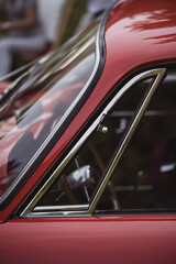 Side window of a vintage classic car