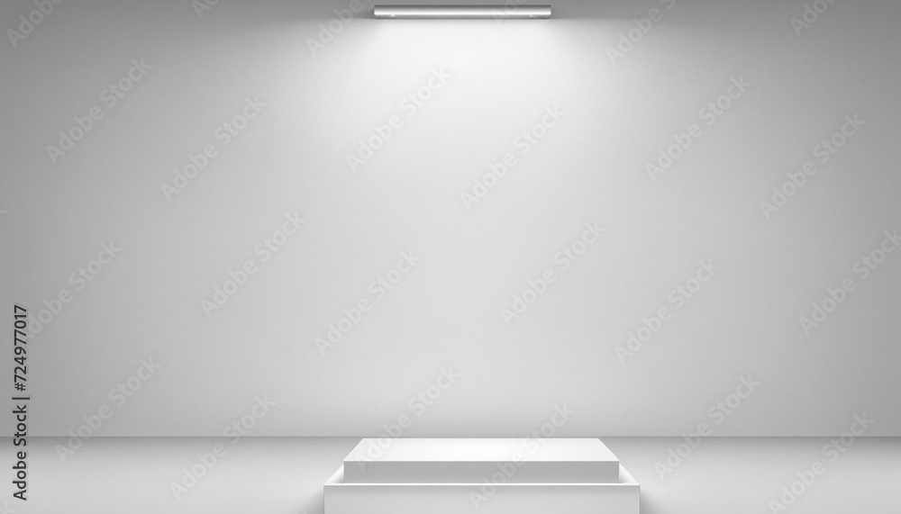 Poster minimalistic product display platform with space for text