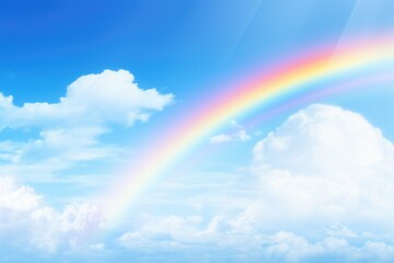 Rainbow in the clouds in the sky