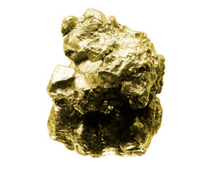 golden nugget just found by searchers on the white background