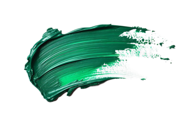 Design element with an emerald green paint stroke