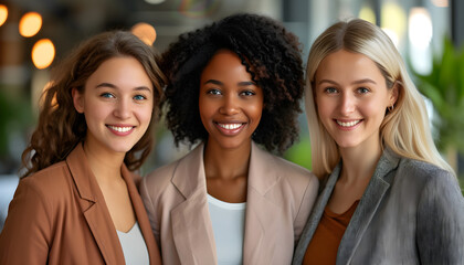 Celebrating International Women's Day in the legal industry with multiracial female paralegals, promoting workplace inclusivity and diversity equity inclusion.