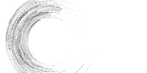 Drift background monochrome with texture wheel marks and drift in skidding, rounded tire marks. Vector isolated texture. Drift background illustration