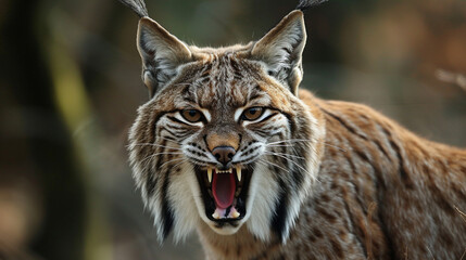 Fototapeta premium A lynx, fear of animals