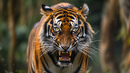 A tiger, fear of animals - obrazy, fototapety, plakaty
