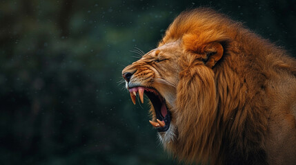 A lion, the fear of animals - obrazy, fototapety, plakaty