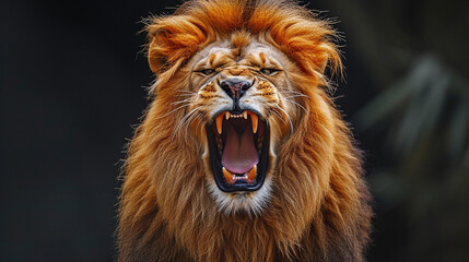 A lion, the fear of animals