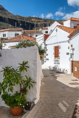 Fototapeta na wymiar Traditional Canarian village nestled in the mountainous terrain of Gran Canaria.