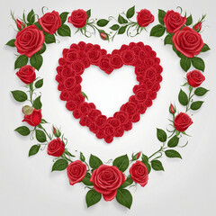Romantic Rose Heart Frame