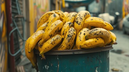 Ripe bananas displayed at the vibrant street market.