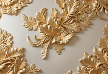 Luxurious gold floral and swan wallpaper with silk backdrop for stunning 3D ceiling and wall décor.