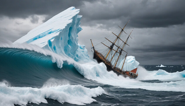 a ship lost in a storm, on the brink of hitting a massive iceberg. Hope lies in finding a way to avoid disaster.