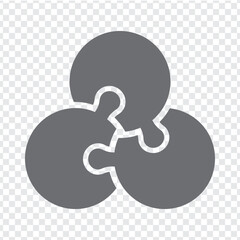 Simple icon puzzle in gray. Simple icon puzzle of the three elements  on transparent background for your web site design, app, UI. EPS10. - obrazy, fototapety, plakaty