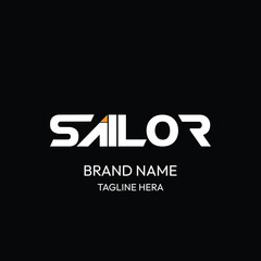 Sailor brand name. black background.