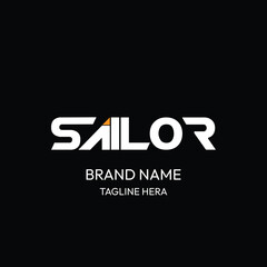 Obraz premium Sailor brand name. black background.