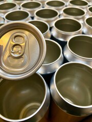 empty aluminium drinks beverage tin can no label blank plain full screen