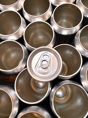 empty aluminium drinks beverage tin can no label blank plain full screen