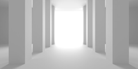 Empty Room. Abstract Futuristic Interior