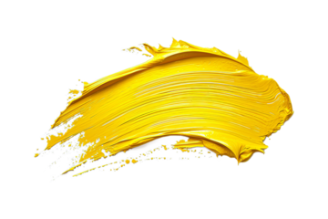 Goldenrod stroke of paint isolated on transparent background