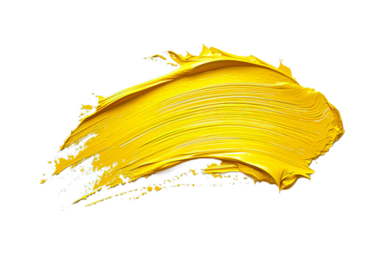 Goldenrod stroke of paint isolated on transparent background