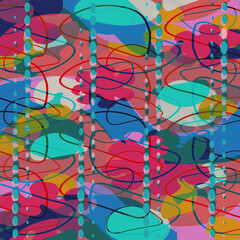 Colorful Beaded Geometric Shapes Print