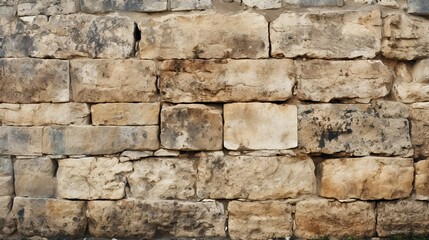 Authentic vintage hand hewn stone wall with rich texture for high quality design usage
