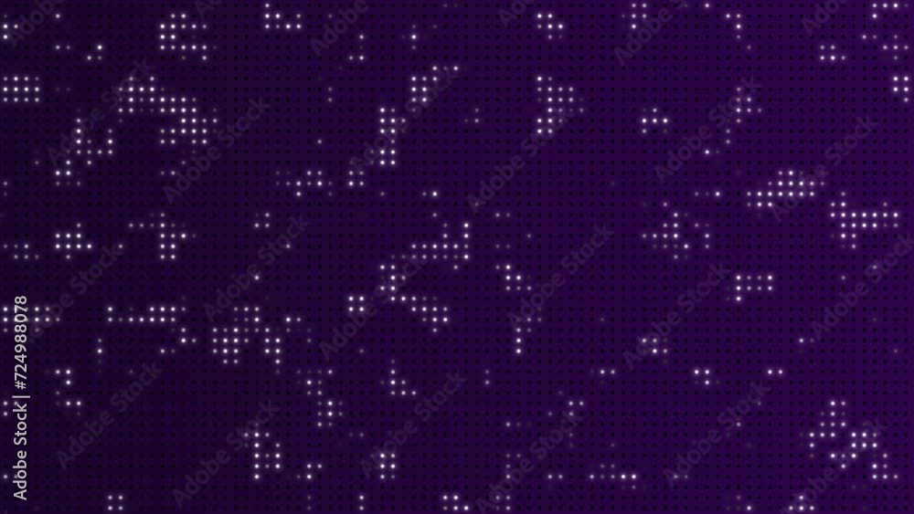 Aufkleber abstract white glowing small data particles points on dark purple background. network dots lapping. 