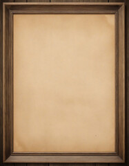 Vintage rustic paper with wooden frame and border line