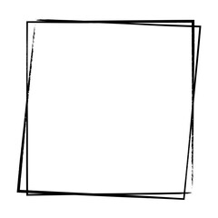 Frame border, square grunge shape icon, vertical rectangle decorative doodle element for design in vector illustration