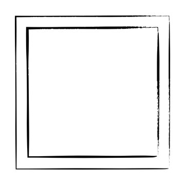 Frame border, square grunge shape icon, vertical rectangle decorative doodle element for design in vector illustration